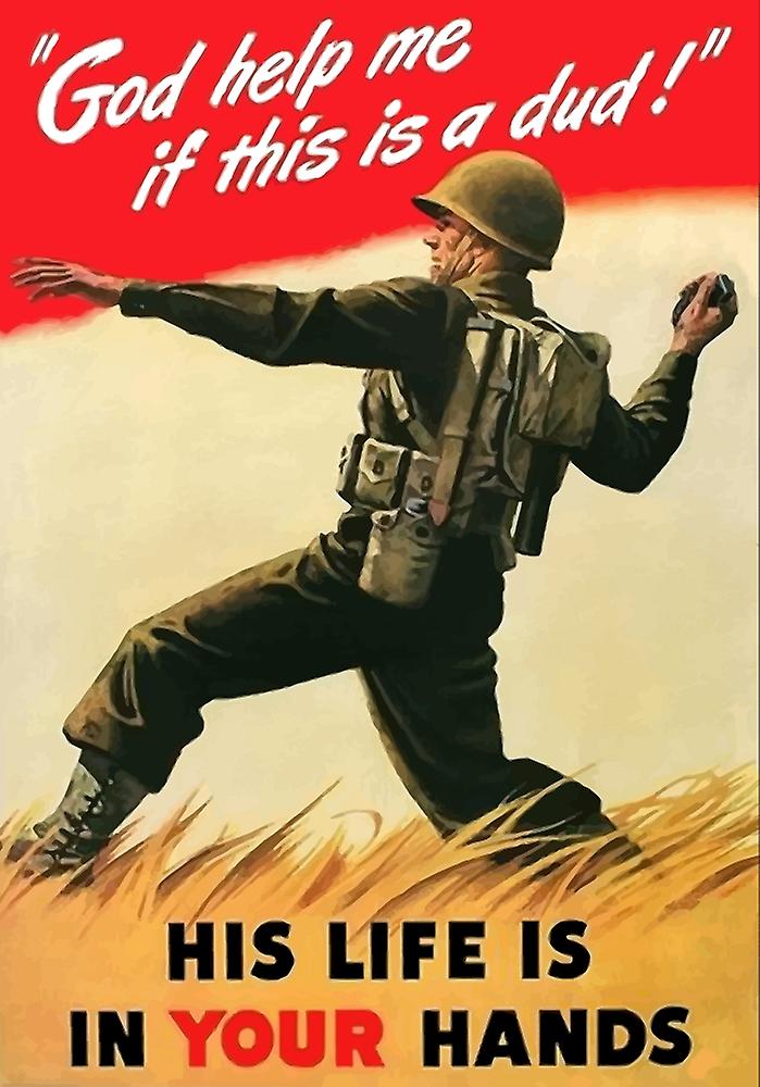 WWII Propaganda Grenade Blank Meme Template