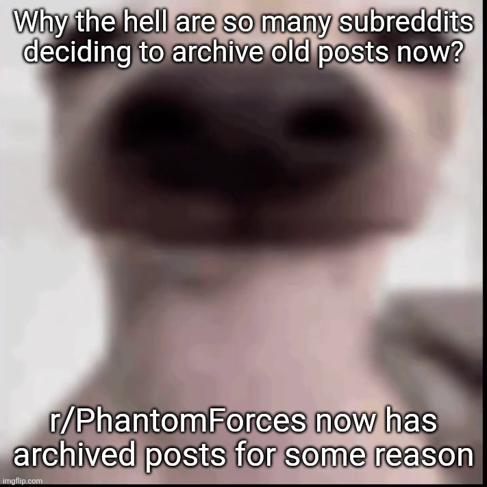 Reddit mods are stupid | Why the hell are so many subreddits deciding to archive old posts now? r/PhantomForces now has archived posts for some reason | image tagged in poopy | made w/ Imgflip meme maker