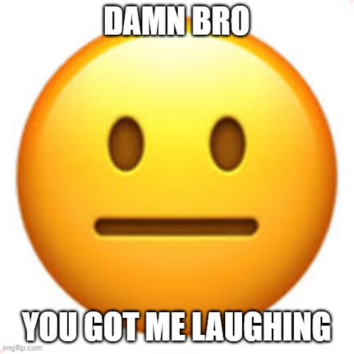 Not funny | DAMN BRO YOU GOT ME LAUGHING | image tagged in not funny | made w/ Imgflip meme maker