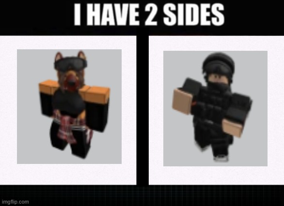 I have two sides | image tagged in i have two sides | made w/ Imgflip meme maker