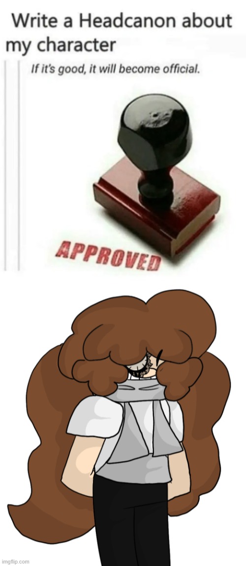 his right eye is a clock. yes this is a twiddlefinger reference | image tagged in write a headcanon about my character | made w/ Imgflip meme maker