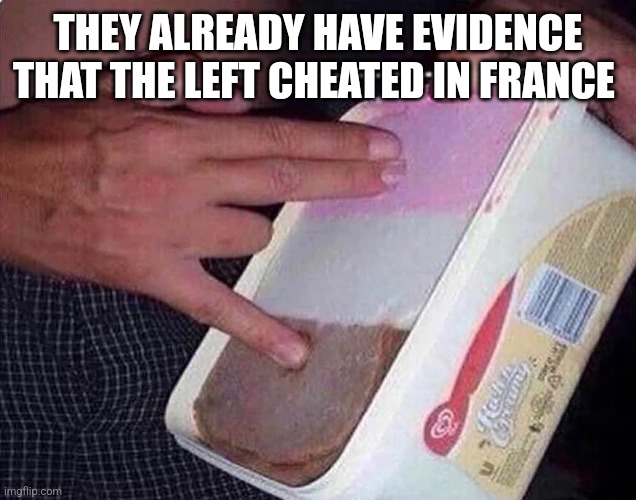 THEY ALREADY HAVE EVIDENCE THAT THE LEFT CHEATED IN FRANCE | image tagged in politics | made w/ Imgflip meme maker