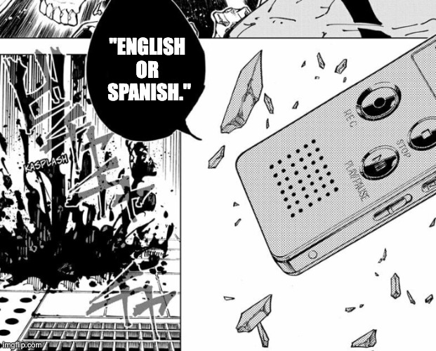 Sukuna Vs Yuta | "ENGLISH 
OR 
SPANISH." | image tagged in english or spanish | made w/ Imgflip meme maker