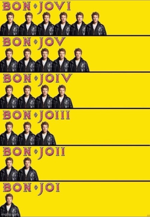 Bon Jovi Roman numerals | image tagged in bon jovi roman numerals | made w/ Imgflip meme maker