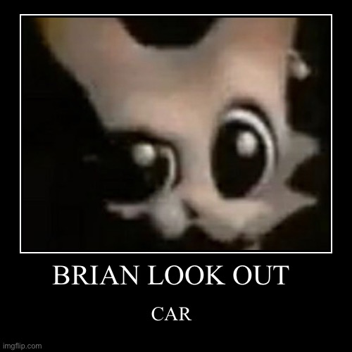 BRIAN LOOK OUT | CAR | image tagged in funny,demotivationals,oh wow are you actually reading these tags | made w/ Imgflip demotivational maker