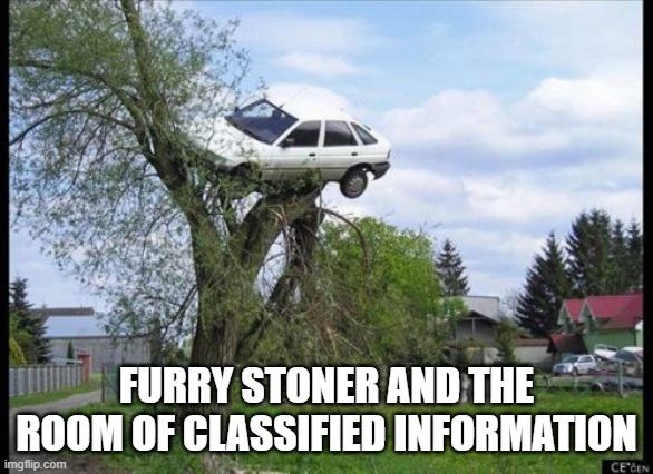 Secure Parking | FURRY STONER AND THE ROOM OF CLASSIFIED INFORMATION | image tagged in memes,secure parking | made w/ Imgflip meme maker