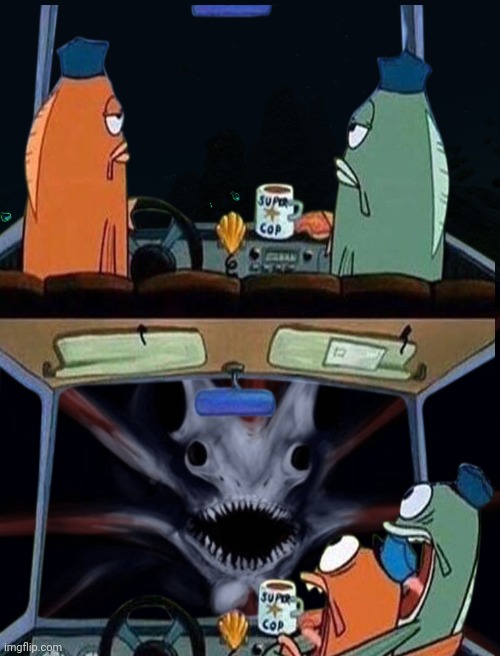 subnautica meme | image tagged in subnautica,spongebob,scared | made w/ Imgflip meme maker