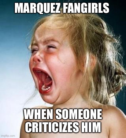 Marquez fangirls | MARQUEZ FANGIRLS; WHEN SOMEONE CRITICIZES HIM | image tagged in internet tantrum | made w/ Imgflip meme maker