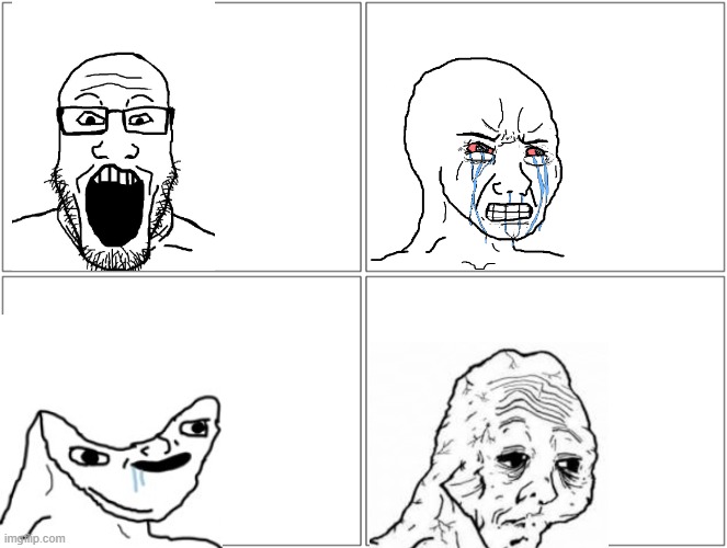 wojak 2 by 2 comics grid | image tagged in memes,blank comic panel 2x2 | made w/ Imgflip meme maker