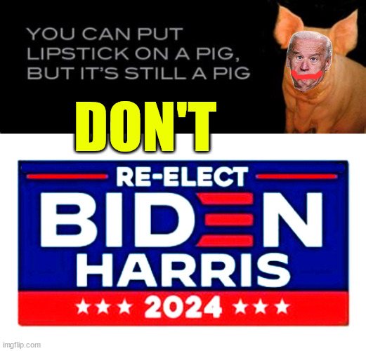 It's still a pig... | DON'T | image tagged in america cannot afford,another 4 years of the biden regime | made w/ Imgflip meme maker