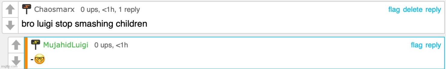 did not know this is a template until i looked up "mujahid" on templates | image tagged in luigichad children comment temp | made w/ Imgflip meme maker