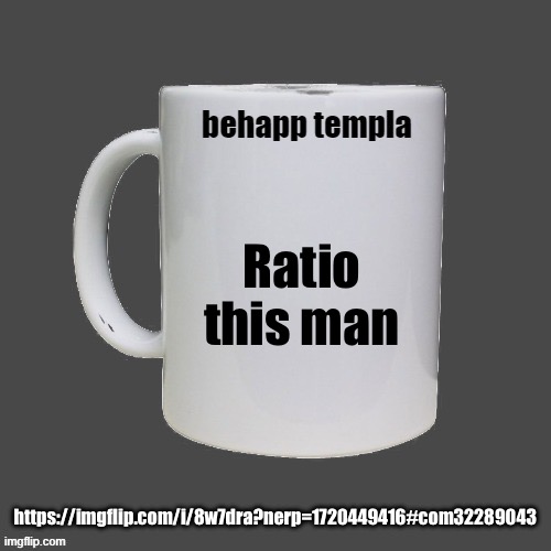 Behapp mugshot template | Ratio this man; https://imgflip.com/i/8w7dra?nerp=1720449416#com32289043 | image tagged in behapp mugshot template | made w/ Imgflip meme maker