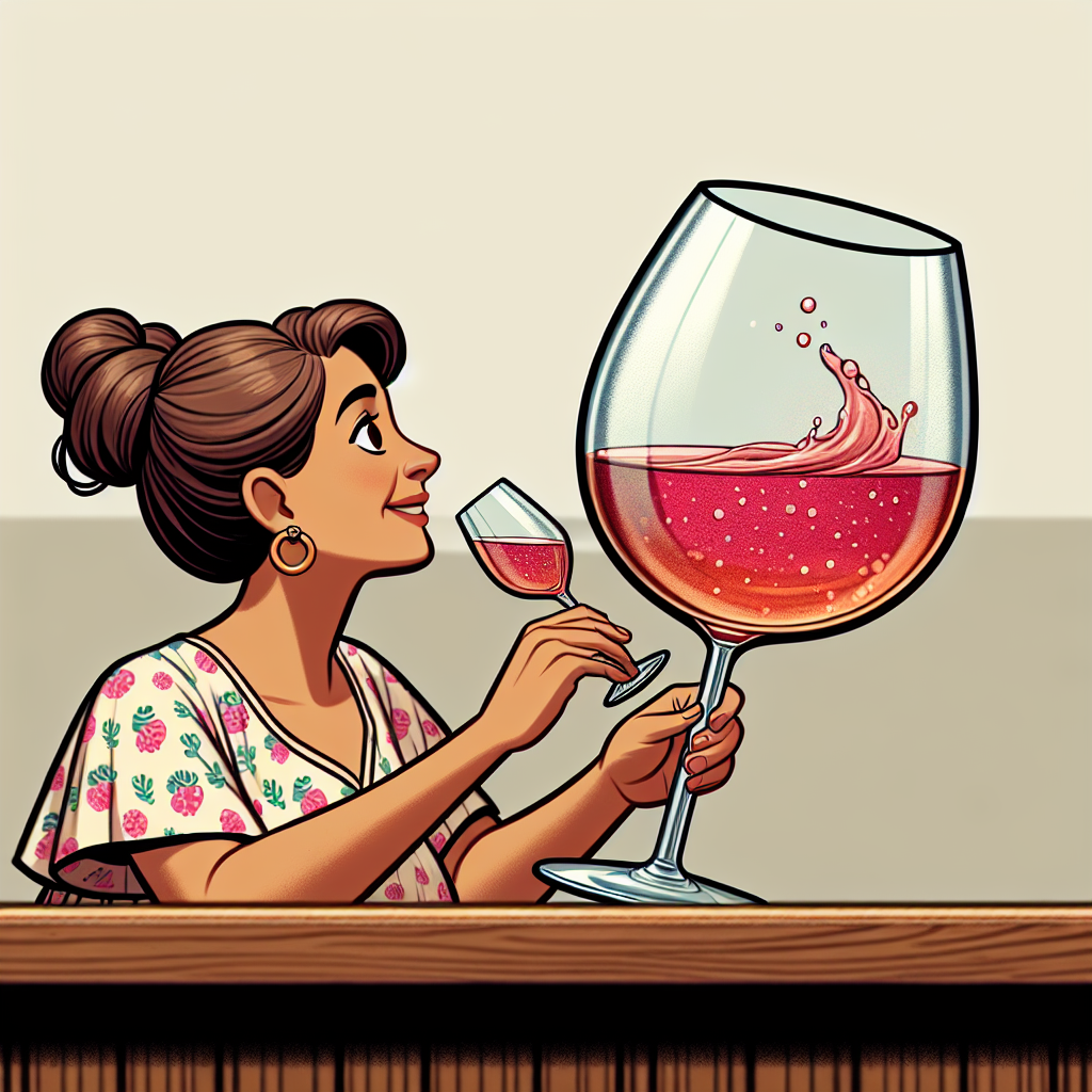 Woman drinking pink wine from HUGE glass Blank Meme Template