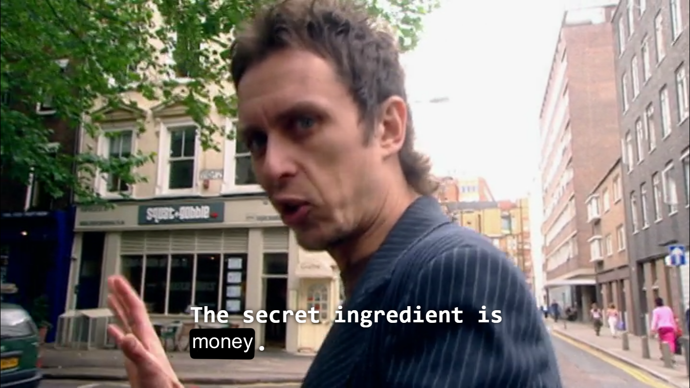 The secret ingredient is money Blank Meme Template