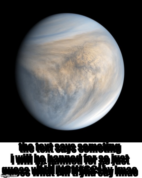 Venus Kill Yourself | the text says someting i will be banned for so just guess what i'm tryna say lmao the text says someting i will be banned for so just guess  | image tagged in venus kill yourself | made w/ Imgflip meme maker