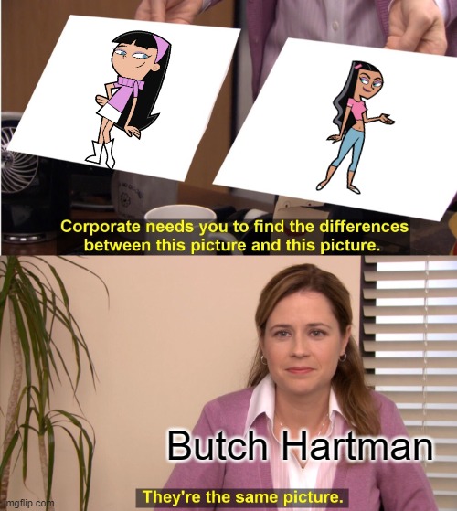 Popular girls in a Butch Hartman cartoon be like.. | Butch Hartman | image tagged in memes,they're the same picture,danny phantom,nickelodeon,fairly odd parents | made w/ Imgflip meme maker