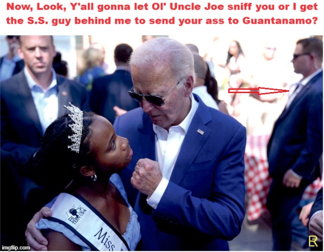 Ol' Unca Sniffy | image tagged in creepy joe biden | made w/ Imgflip meme maker