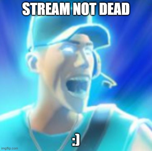 this goes out to dude below | STREAM NOT DEAD; :) | image tagged in scout tells you to kys | made w/ Imgflip meme maker