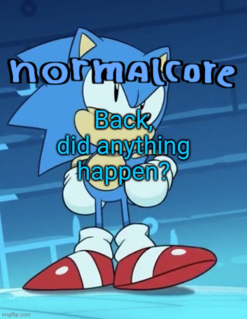 Random sonic template | Back, did anything happen? | image tagged in random sonic template | made w/ Imgflip meme maker