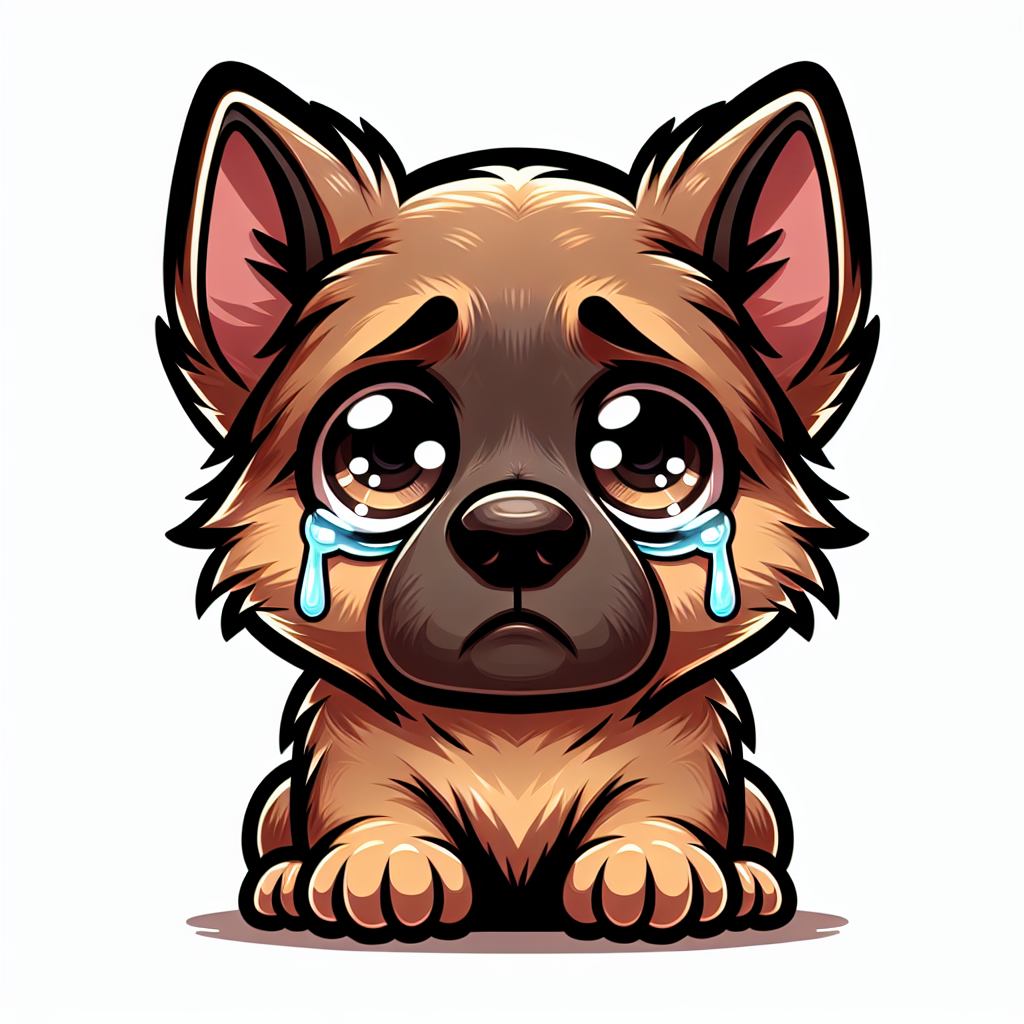High Quality A cute dog german sheperd puppy with sad eyes filled with tears Blank Meme Template