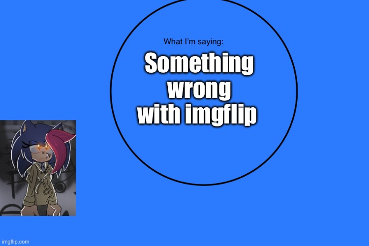 AniThehedgehog’s announcement temp | Something wrong with imgflip | image tagged in anithehedgehog s announcement temp | made w/ Imgflip meme maker