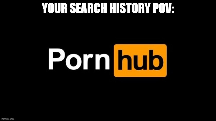 Pornhub logo | YOUR SEARCH HISTORY POV: | image tagged in pornhub logo | made w/ Imgflip meme maker
