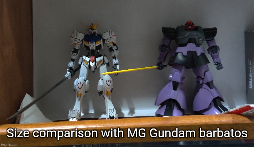 The dom is pretty tall | Size comparison with MG Gundam barbatos | made w/ Imgflip meme maker