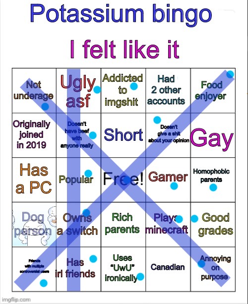 I hope at least 1 person gets the reference | image tagged in potassium bingo v3 | made w/ Imgflip meme maker