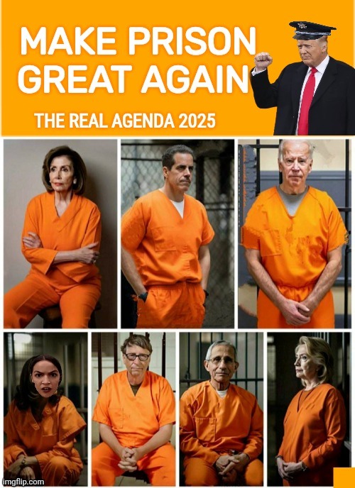 The real Agenda 2025 Make Prison Great Again | image tagged in joe biden,hillary,crazy aoc,nancy pelosi,prison | made w/ Imgflip meme maker