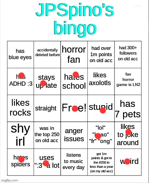 image tagged in jpspino's new bingo | made w/ Imgflip meme maker