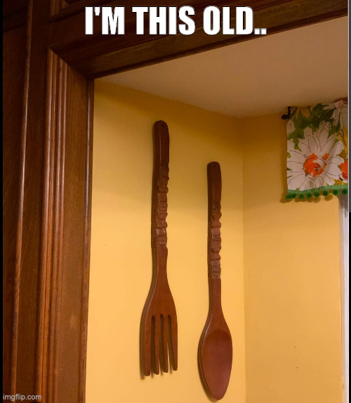 Fork Spoon | I'M THIS OLD.. | image tagged in fork,spoon | made w/ Imgflip meme maker