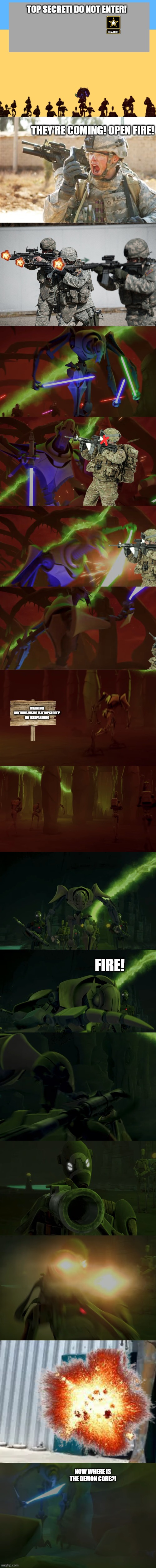 Grievous Breaks into Area 51's Secret Base | image tagged in general grievous,area 51 | made w/ Imgflip meme maker