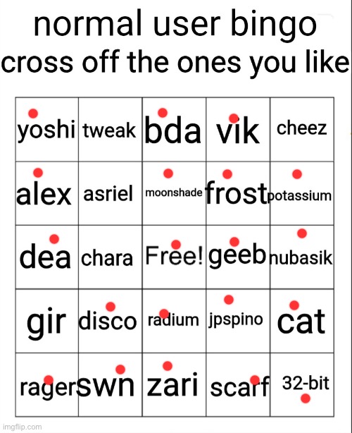 normal user bingo | image tagged in normal user bingo | made w/ Imgflip meme maker