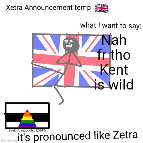 Xetra announcement temp | Nah fr tho Kent is wild | image tagged in xetra announcement temp | made w/ Imgflip meme maker