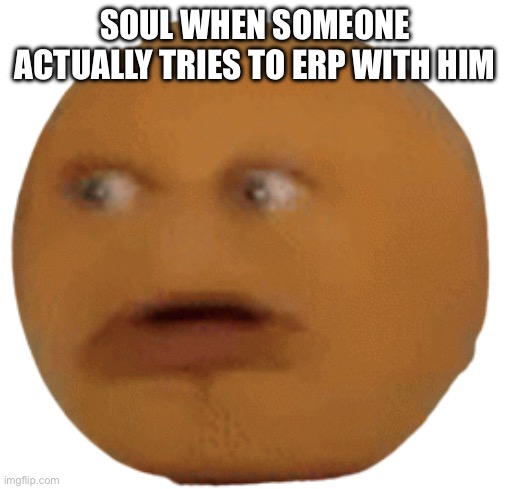 fear | SOUL WHEN SOMEONE ACTUALLY TRIES TO ERP WITH HIM | image tagged in fear | made w/ Imgflip meme maker