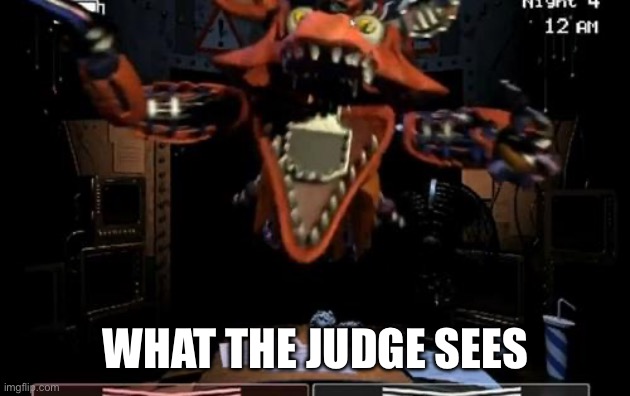 Foxy | WHAT THE JUDGE SEES | image tagged in foxy | made w/ Imgflip meme maker