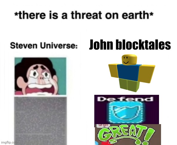 Peak game | John blocktales | image tagged in there is a threat on earth | made w/ Imgflip meme maker