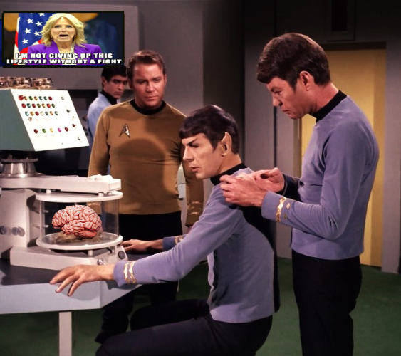 Star Trek personnel examine Biden's condition 2 Blank Meme Template