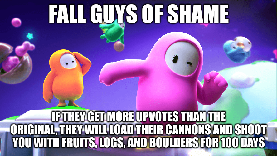Fall Guys of shame Blank Meme Template