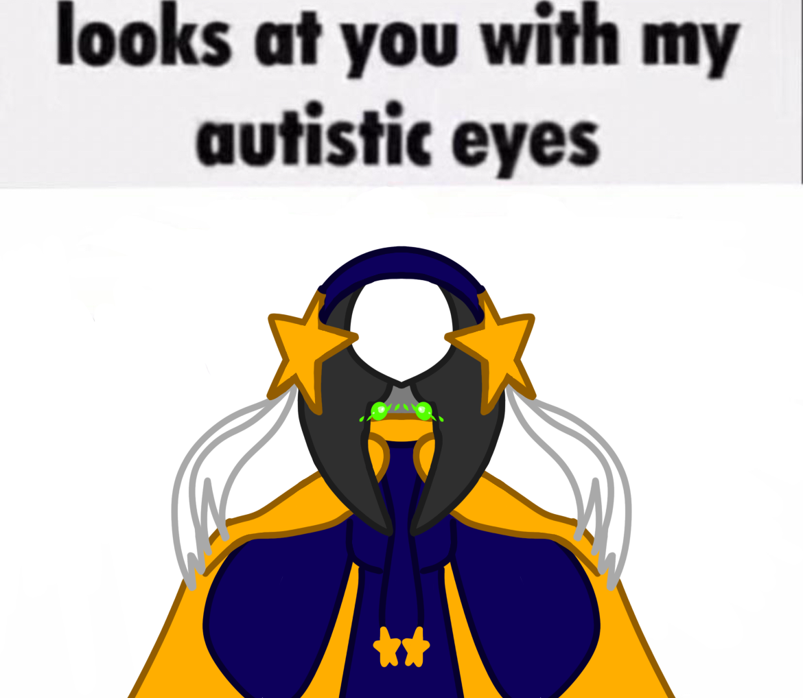 High Quality Cosmo looks at you with my autistic eyes Blank Meme Template