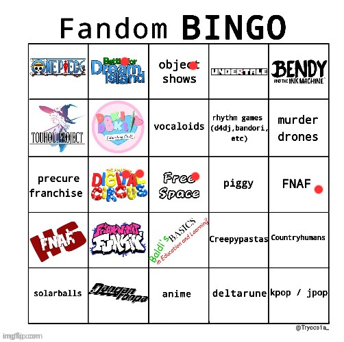 I used to be in the fnf fandom until the fandom was too much | image tagged in fandom bingo | made w/ Imgflip meme maker