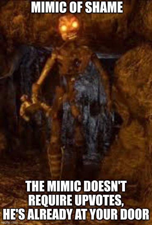Mimic of shame | image tagged in mimic of shame | made w/ Imgflip meme maker