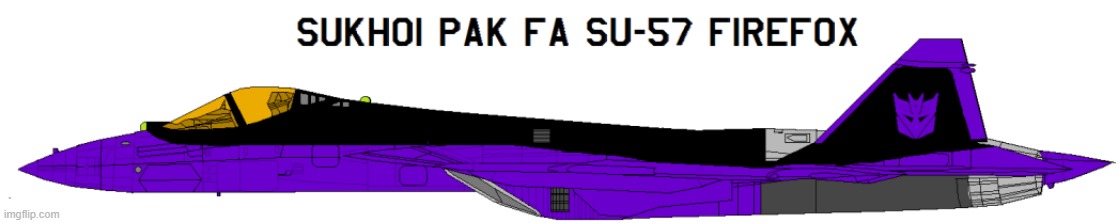 custom photoshop of a SU-57 in the livery of Skywarp from transformers | made w/ Imgflip meme maker