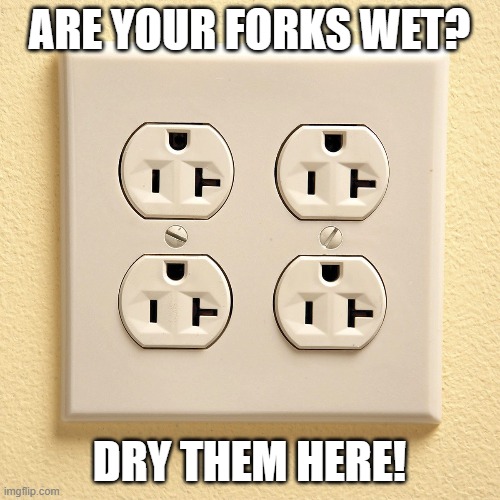 ARE YOUR FORKS WET? DRY THEM HERE! | made w/ Imgflip meme maker