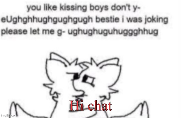 Boykisser | Hi chat | image tagged in boykisser | made w/ Imgflip meme maker
