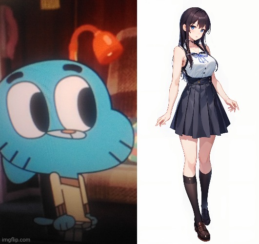 Full body | image tagged in gumball | made w/ Imgflip meme maker