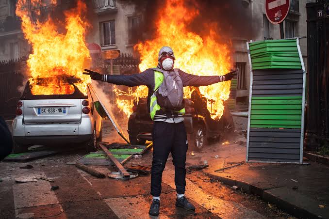 High Quality Paris Rioter July 2024 Blank Meme Template