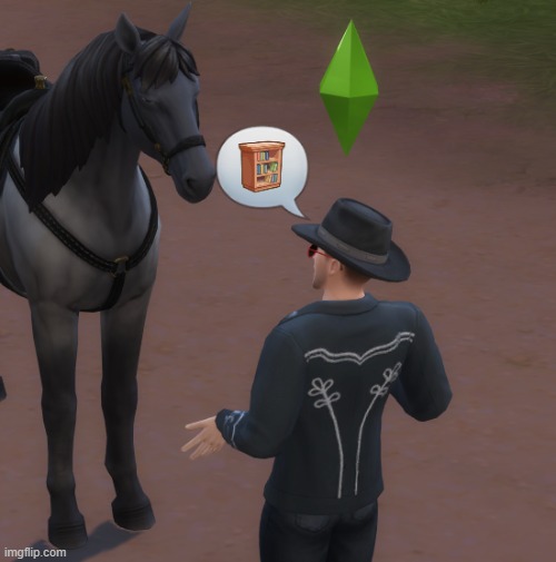 is talking with a horse normal | image tagged in sims 4,the sims | made w/ Imgflip meme maker