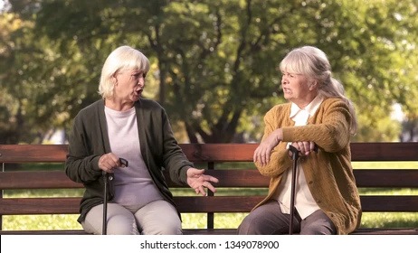 Old Women Arguing Canes Blank Meme Template