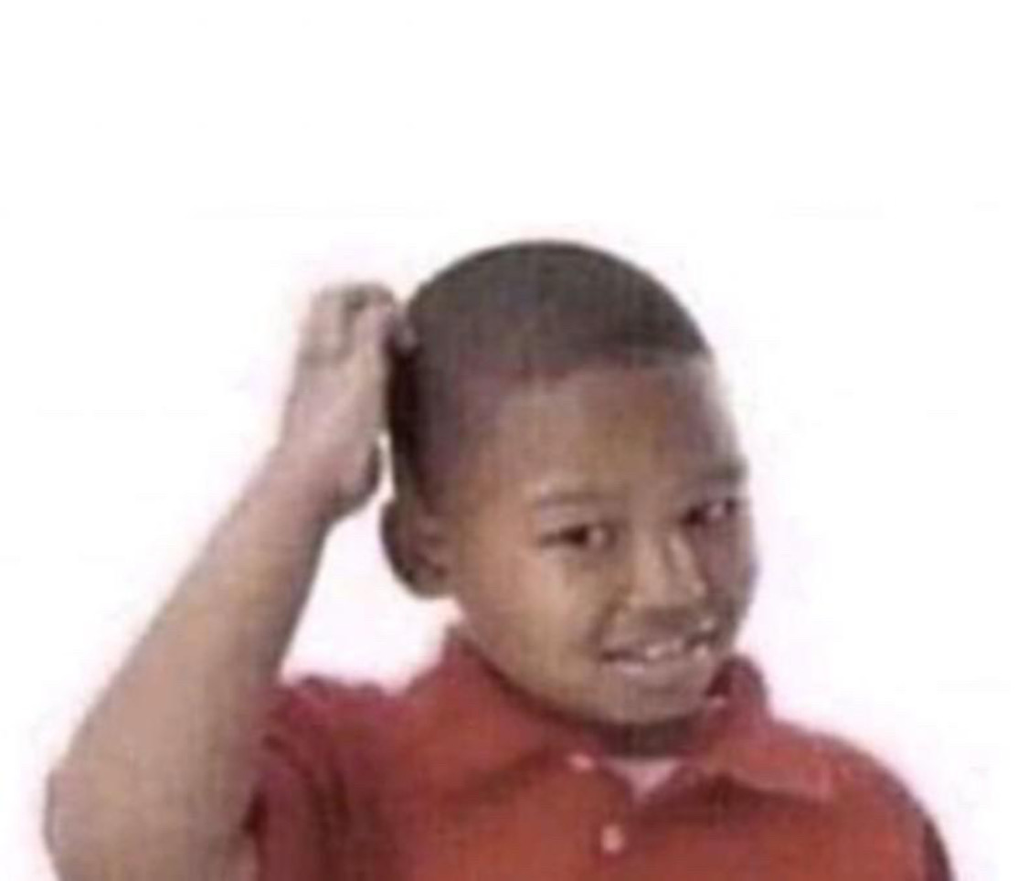 High Quality Scratching black kid head Blank Meme Template